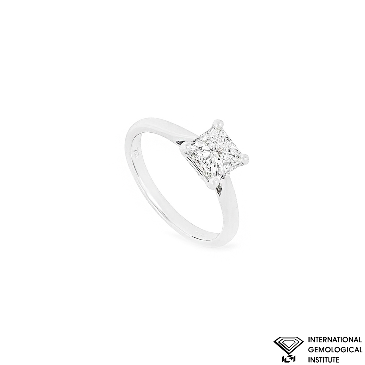 White Gold Princess Cut Lab Grown Diamond Ring 1.51ct F/VS1